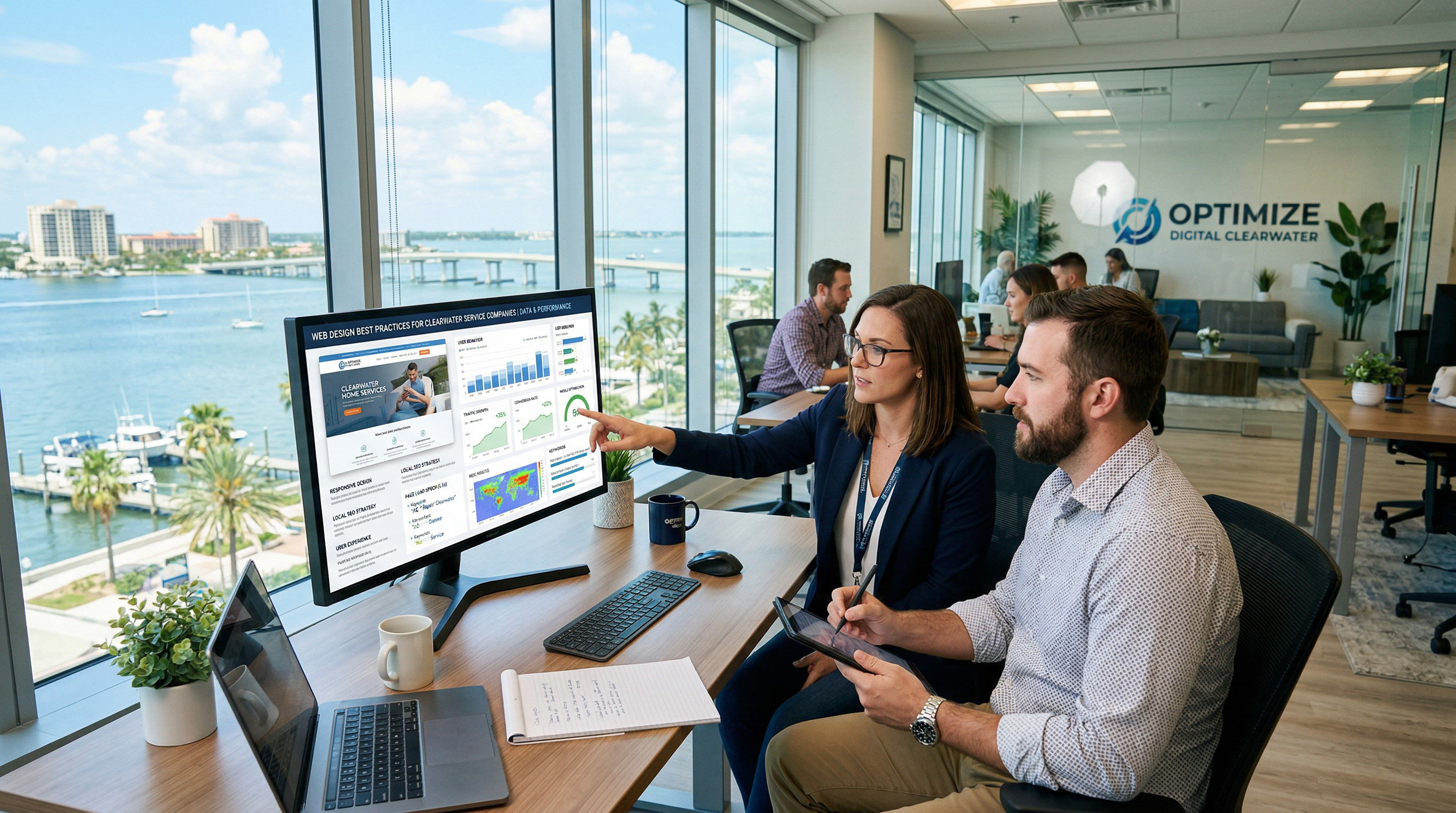 Modern service company website on mobile and desktop for Clearwater FL business